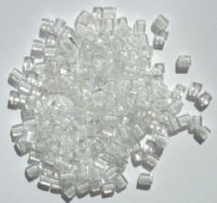 10 grams of 4x4mm Colorlined Opaque White Miyuki Cubes